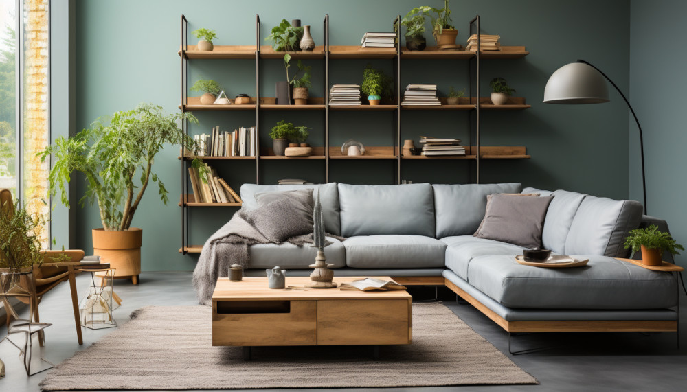 Décoration murale d'un salon à la mode scandinave