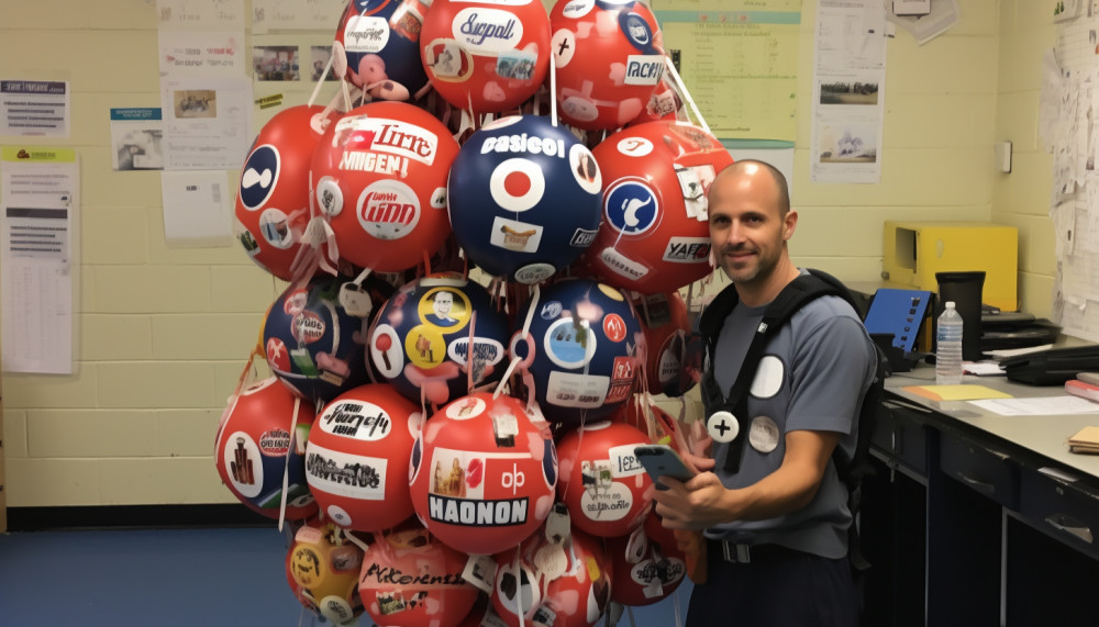 Intégrer des QR codes sur des ballons sac à dos pour une interaction digitale